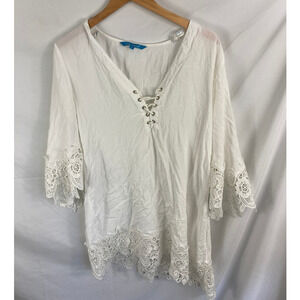 Blue Island Crochet Trim Coverup Dress Size Small